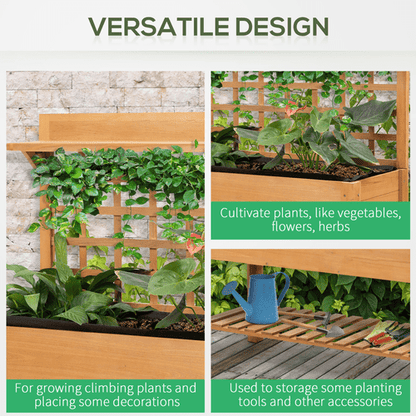 Elevated Wooden Planter with 3 Tiers & Trellis - Perfect for Indoor/Outdoor Gardening - plants - express.com