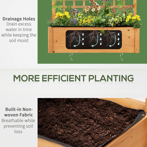 Elevated Wooden Planter with 3 Tiers & Trellis - Perfect for Indoor/Outdoor Gardening - plants - express.com