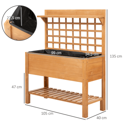 Elevated Wooden Planter with 3 Tiers & Trellis - Perfect for Indoor/Outdoor Gardening - plants - express.com