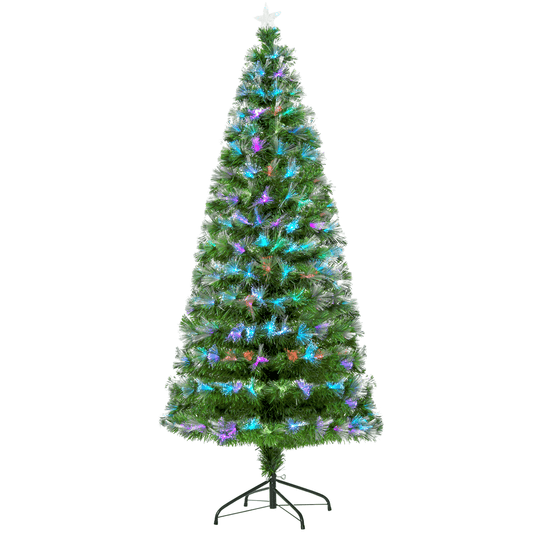 Enchanting 6FT Multicolored Fiber Optic Christmas Tree with Star Topper - plants - express.com