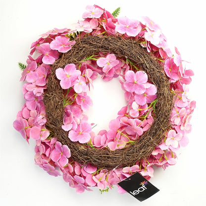 Exquisite 40cm Luxury Pink Blossom Wreath for Any Door Style - plants - express.com