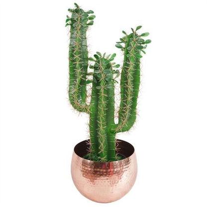 Exquisite Handmade Hammered Copper Metal Planter - 22cm x 18cm - plants - express.com