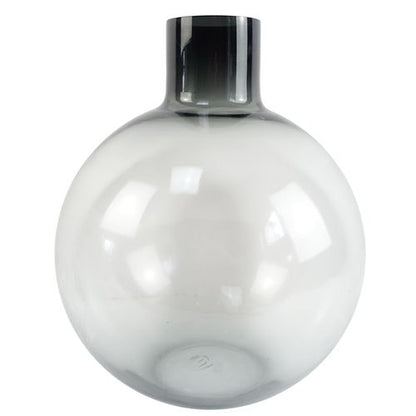 Extra Large 40cm Grey Smoke Bottle Glass Vase – Elegant Floral Display Centerpiece - plants - express.com