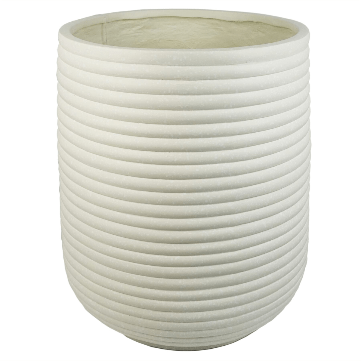 Extra Large Mikos Ridged Composite Planter - Rustic Stone Finish, 46x40cm - plants - express.com