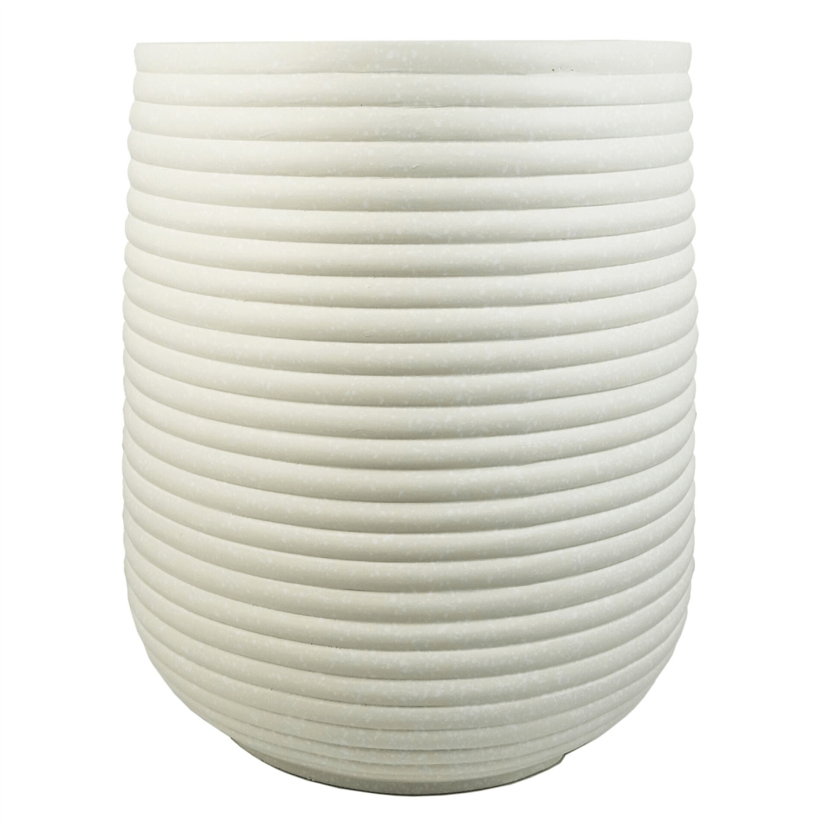 Extra Large Mikos Ridged Composite Planter - Rustic Stone Finish, 46x40cm - plants - express.com