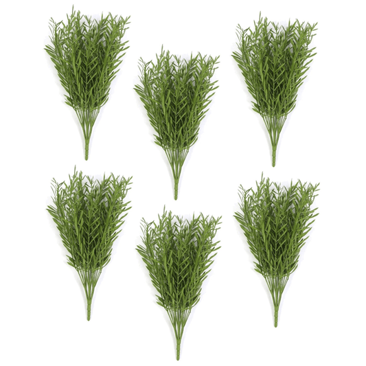 Fiery Green: 6 - Pack 40cm Fire Resistant Artificial Grass Stems for Any Space - plants - express.com