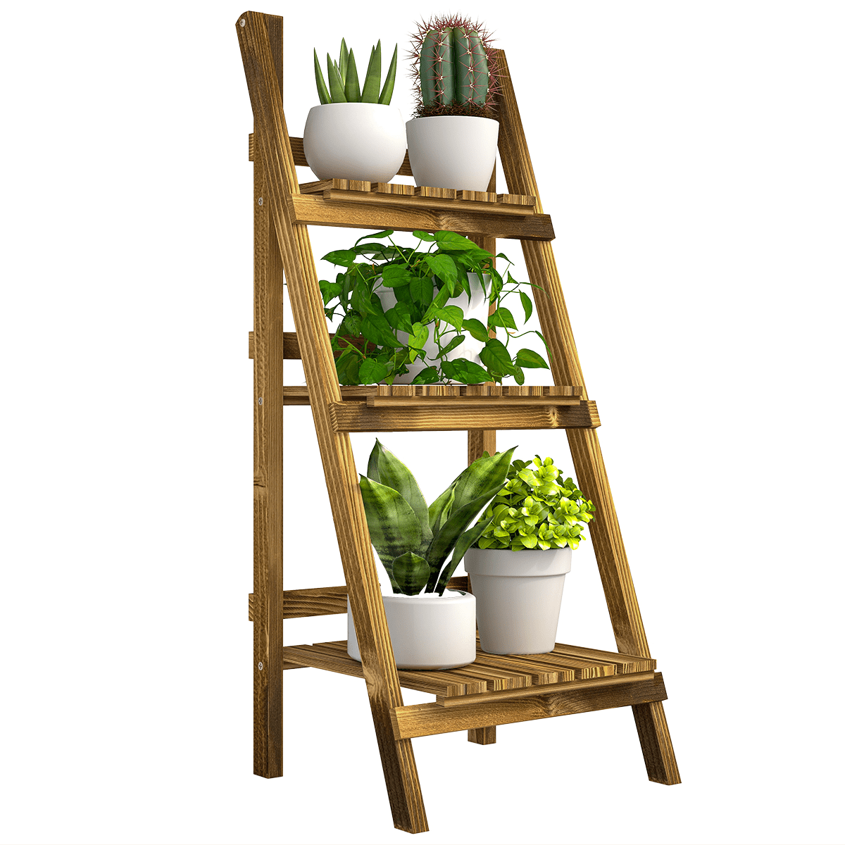 Fir Wood Flower Pot - Handcrafted Rustic Planter - plants - express.com