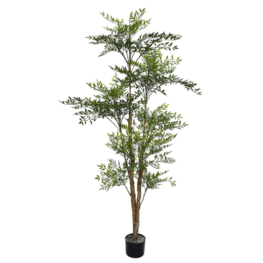 Flame - Resistant 165cm Nandina Tree - 4857 Lush Leaves, No Maintenance Needed - plants - express.com