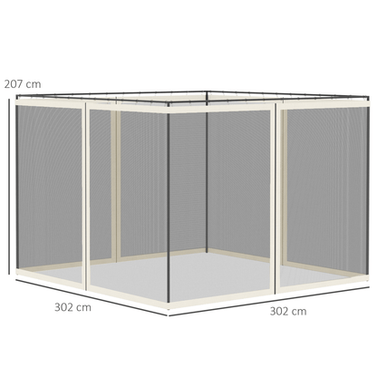 Four - Panel Gazebo Replacement Screen - Durable Polyester Mesh Protection - plants - express.com