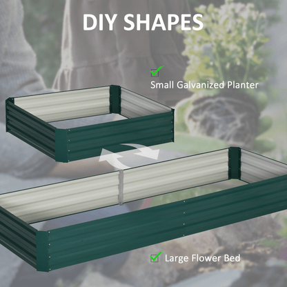 Galvanised Steel Raised Garden Bed Open Bottom Green Planter - plants - express.com