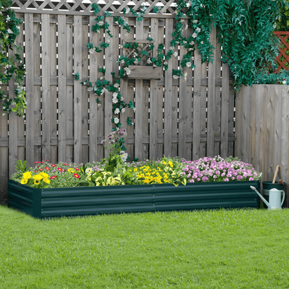 Galvanised Steel Raised Garden Bed Open Bottom Green Planter - plants - express.com