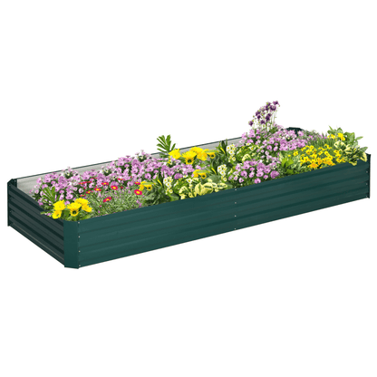 Galvanised Steel Raised Garden Bed Open Bottom Green Planter - plants - express.com