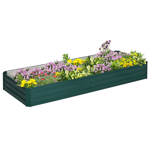 Galvanised Steel Raised Garden Bed Open Bottom Green Planter - plants - express.com
