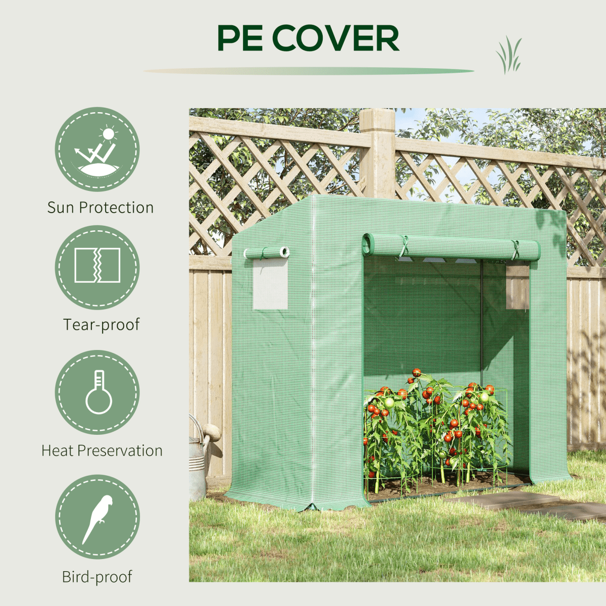 Garden Greenhouse Plant Cover, Windows & Zipper 198Lx77Wx149 - 168Hcm - plants - express.com