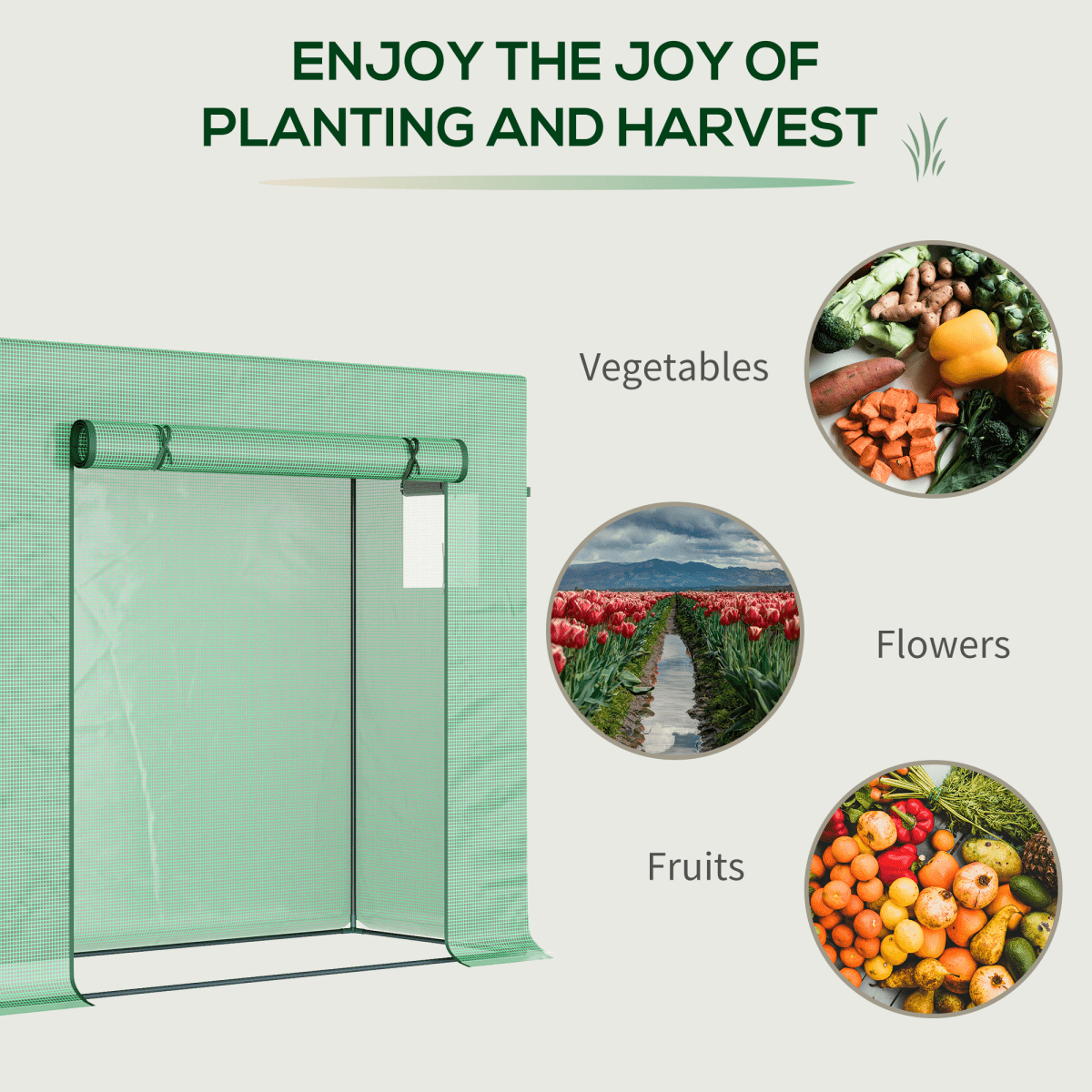 Garden Greenhouse Plant Cover, Windows & Zipper 198Lx77Wx149 - 168Hcm - plants - express.com