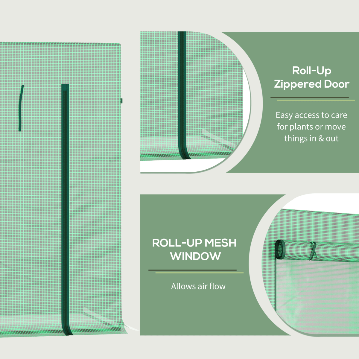 Garden Greenhouse Plant Cover, Windows & Zipper 198Lx77Wx149 - 168Hcm - plants - express.com
