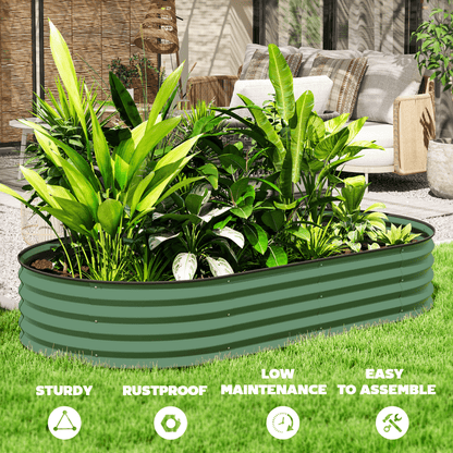 Garden Raised Planters Set - Durable Galvanised Steel for Outdoor Use - plants - express.com