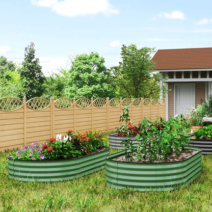 Garden Raised Planters Set - Durable Galvanised Steel for Outdoor Use - plants - express.com