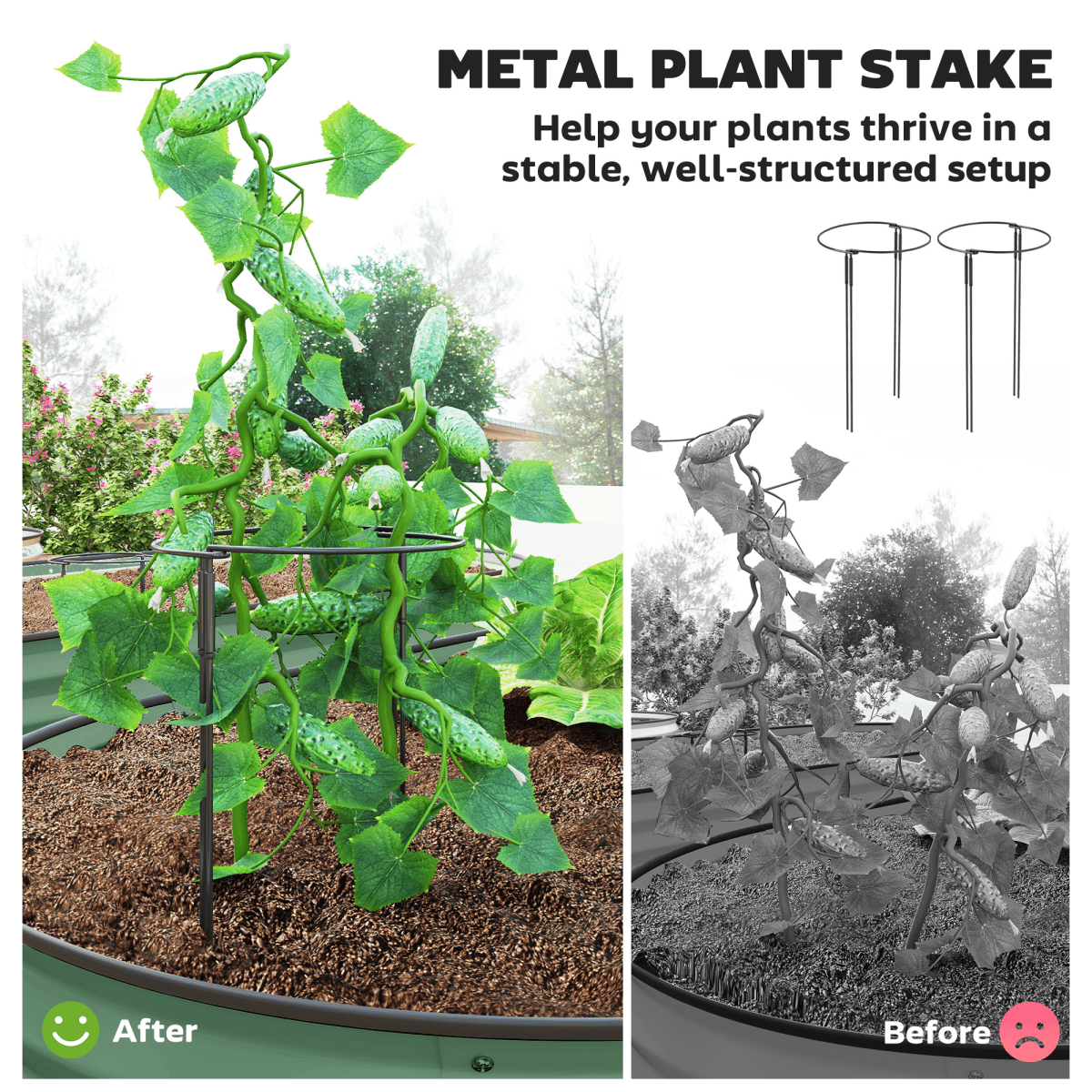 Garden Raised Planters Set - Durable Galvanised Steel for Outdoor Use - plants - express.com