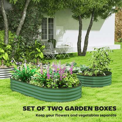 Garden Raised Planters Set - Durable Galvanised Steel for Outdoor Use - plants - express.com