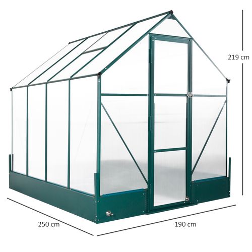 Garden Walk - In Aluminium Greenhouse with Polycarbonate & Plant Bed - plants - express.com