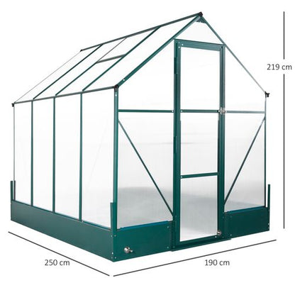 Garden Walk - In Aluminium Greenhouse with Polycarbonate & Plant Bed - plants - express.com