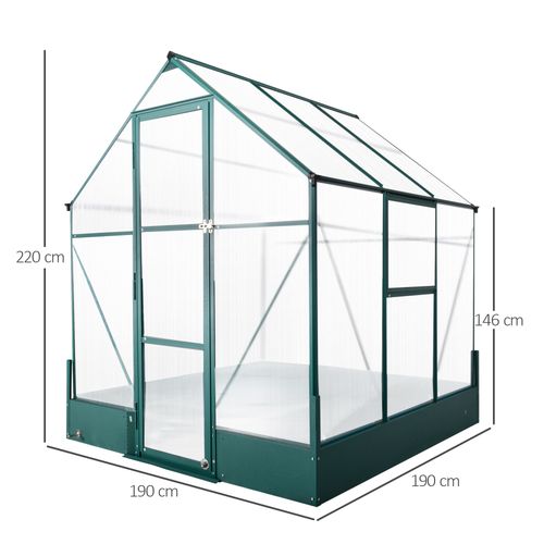 Garden Walk - In Aluminium Greenhouse with Polycarbonate & Plant Bed - plants - express.com