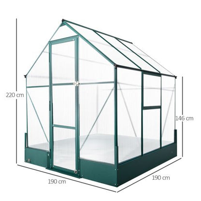Garden Walk - In Aluminium Greenhouse with Polycarbonate & Plant Bed - plants - express.com