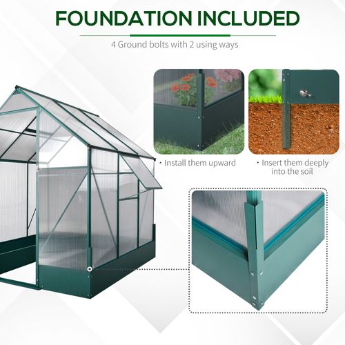 Garden Walk - In Aluminium Greenhouse with Polycarbonate & Plant Bed - plants - express.com