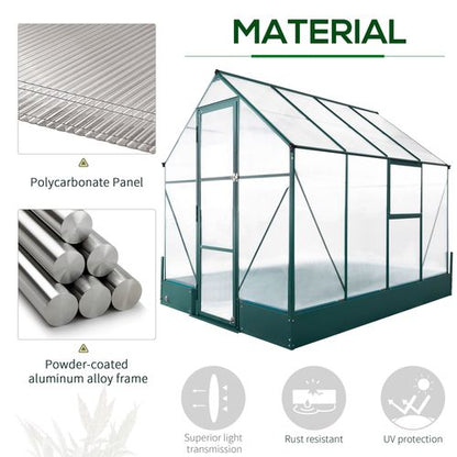 Garden Walk - In Aluminium Greenhouse with Polycarbonate & Plant Bed - plants - express.com