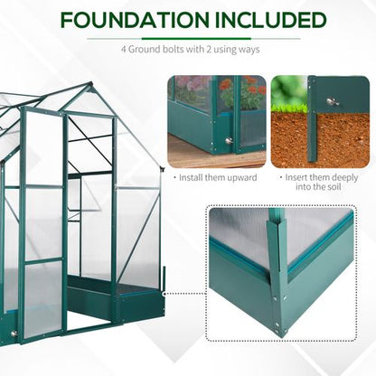 Garden Walk - In Aluminium Greenhouse with Polycarbonate & Plant Bed - plants - express.com