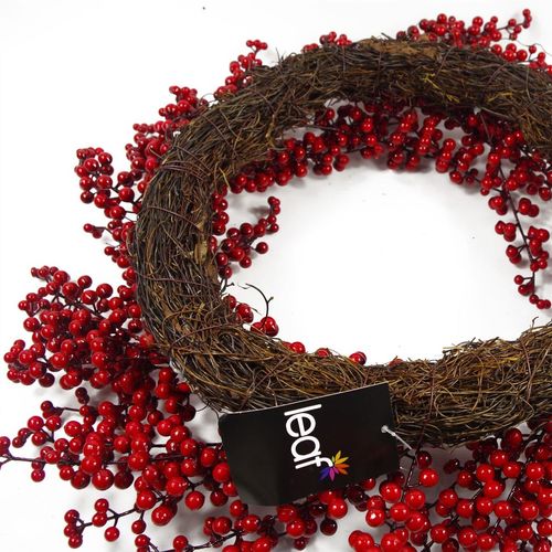 Grand 60cm Luxury Christmas Red Berry Wreath – Festive Elegance for Your Door - plants - express.com