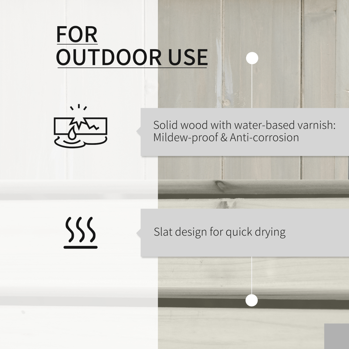 Grey Wooden Garden Planter & Bench - Raised Bed & Patio Combo - plants - express.com