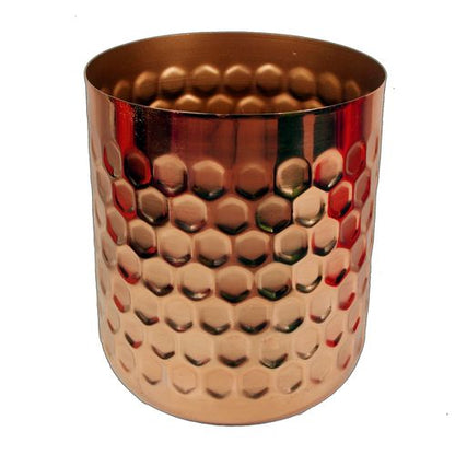 Handcrafted Copper Honeycomb Planter - Unique Rustic Design, 18cm x 15.5cm - plants - express.com