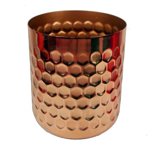 Handcrafted Copper Honeycomb Planter - Unique Rustic Design, 18cm x 15.5cm - plants - express.com