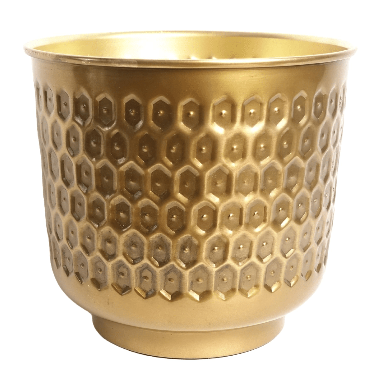 Handmade Gold Honeycomb Metal Planter - Unique Rustic Style for Any Space - plants - express.com