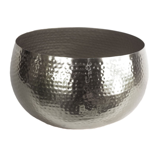 Handmade Hammered Silver XL Metal Planter - Stunning 32x20cm Centerpiece - plants - express.com