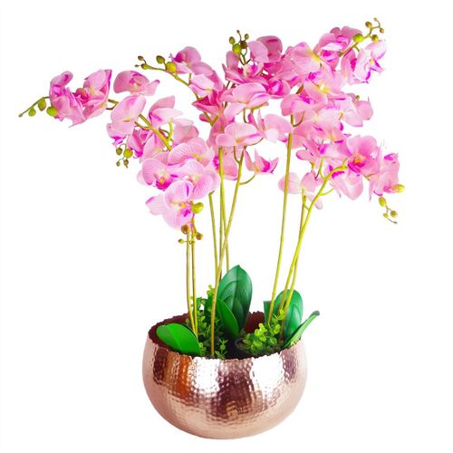Handmade XL Hammered Copper Metal Planter - Curvy Edge Elegance - plants - express.com