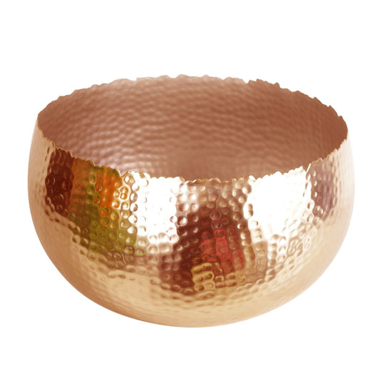 Handmade XL Hammered Copper Metal Planter - Curvy Edge Elegance - plants - express.com