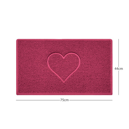 "Heart" Embossed Loofah Textured Spaghetti Door Mat - plants - express.com