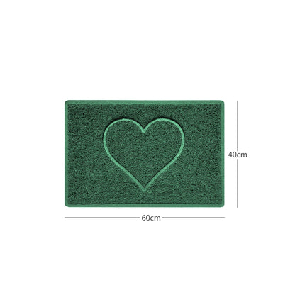 "Heart" Embossed Loofah Textured Spaghetti Door Mat - plants - express.com