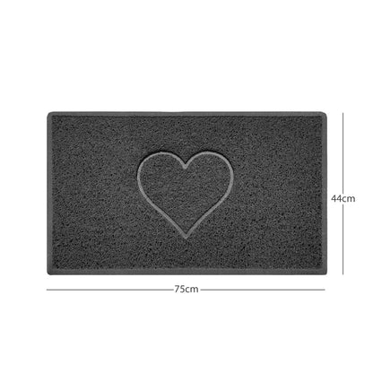 "Heart" Embossed Loofah Textured Spaghetti Door Mat - plants - express.com