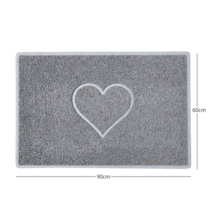 "Heart" Embossed Loofah Textured Spaghetti Door Mat - plants - express.com