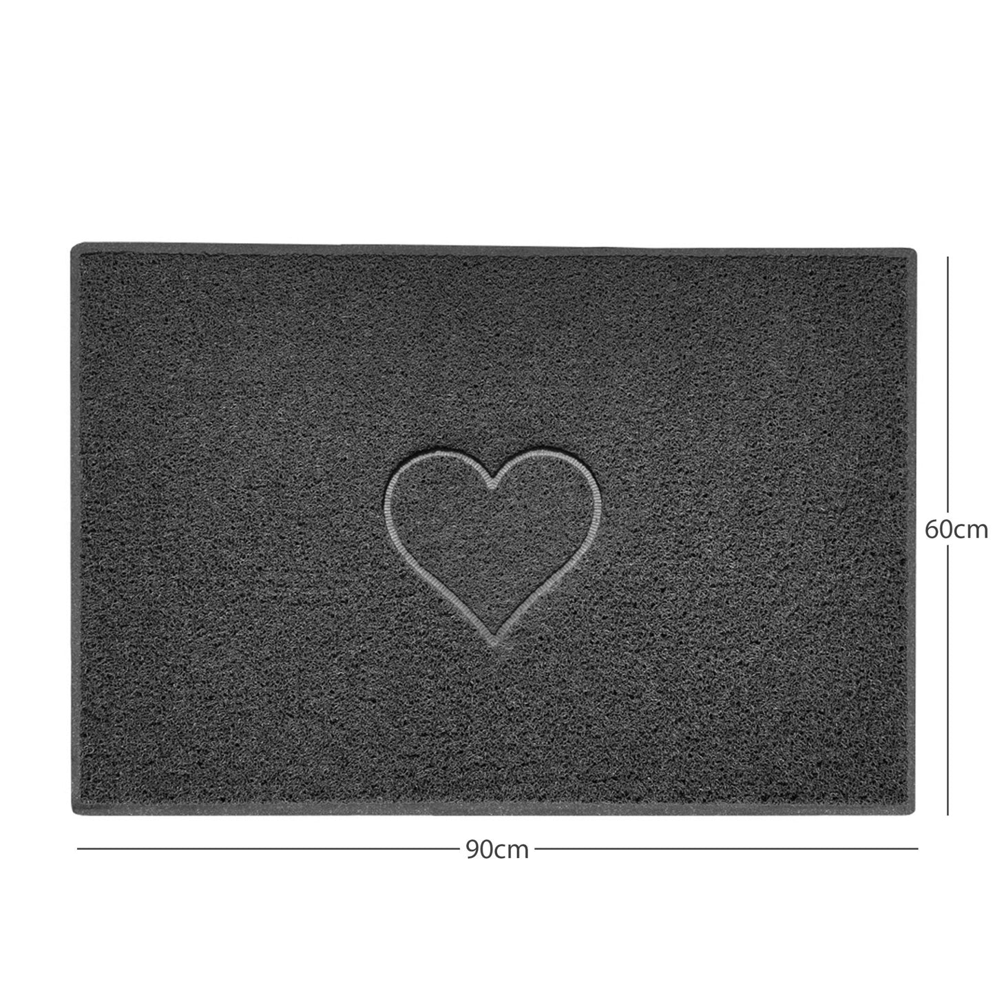 "Heart" Embossed Loofah Textured Spaghetti Door Mat - plants - express.com
