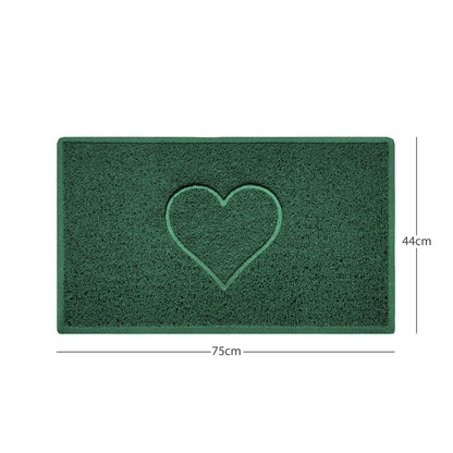 "Heart" Embossed Loofah Textured Spaghetti Door Mat - plants - express.com
