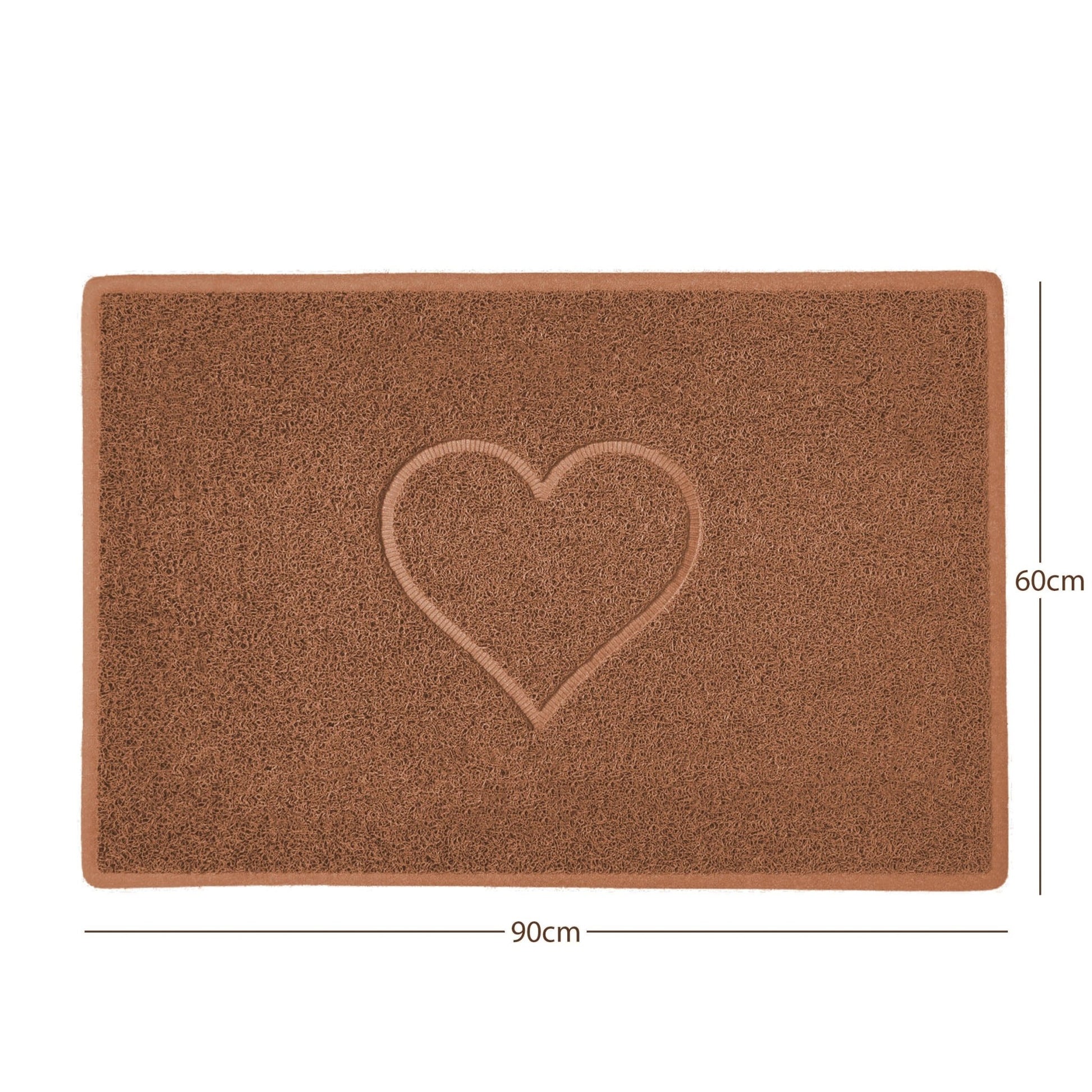 "Heart" Embossed Loofah Textured Spaghetti Door Mat - plants - express.com