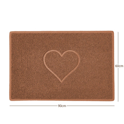 "Heart" Embossed Loofah Textured Spaghetti Door Mat - plants - express.com