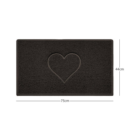 "Heart" Embossed Loofah Textured Spaghetti Door Mat - plants - express.com