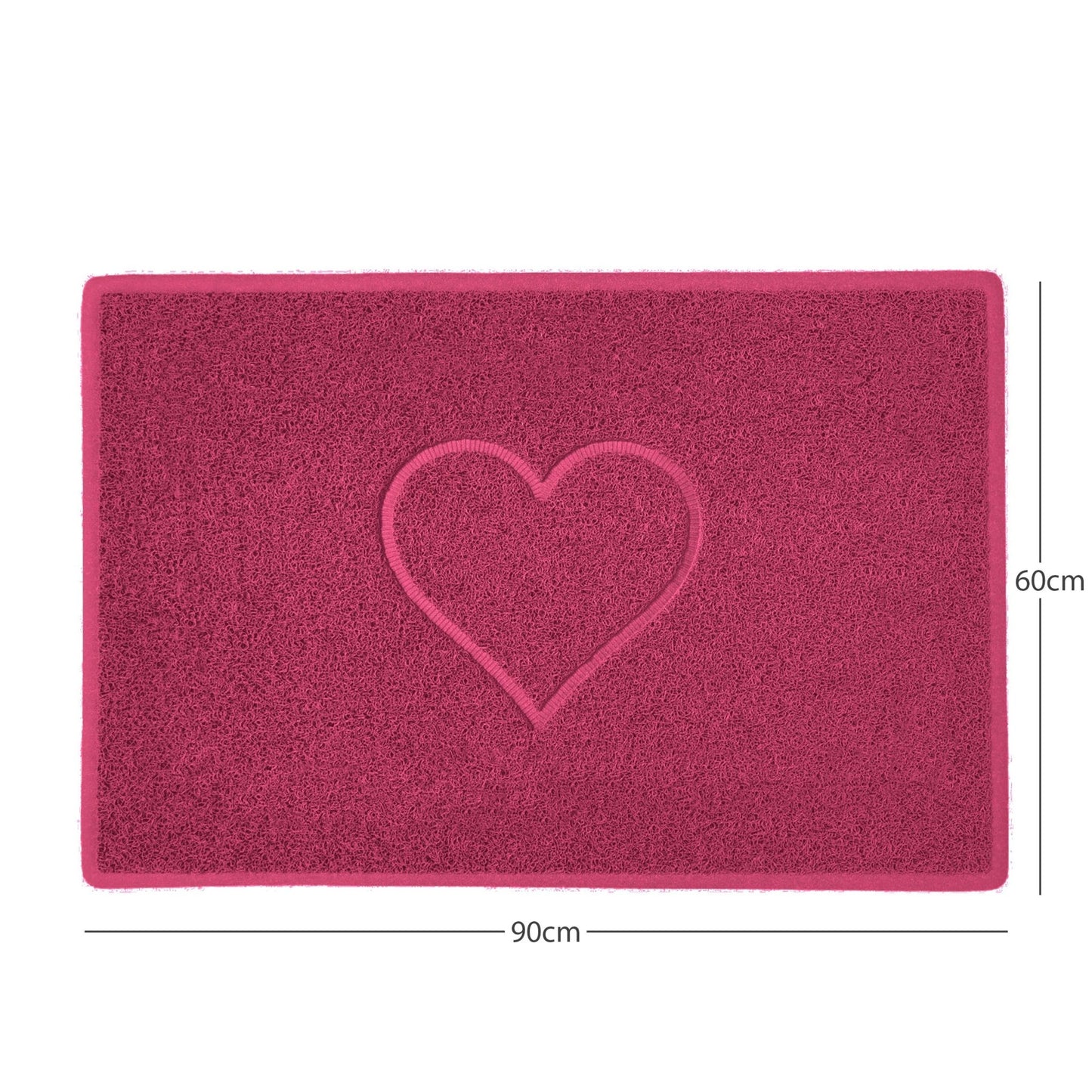 "Heart" Embossed Loofah Textured Spaghetti Door Mat - plants - express.com
