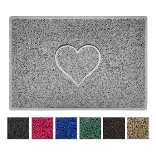 "Heart" Embossed Loofah Textured Spaghetti Door Mat - plants - express.com